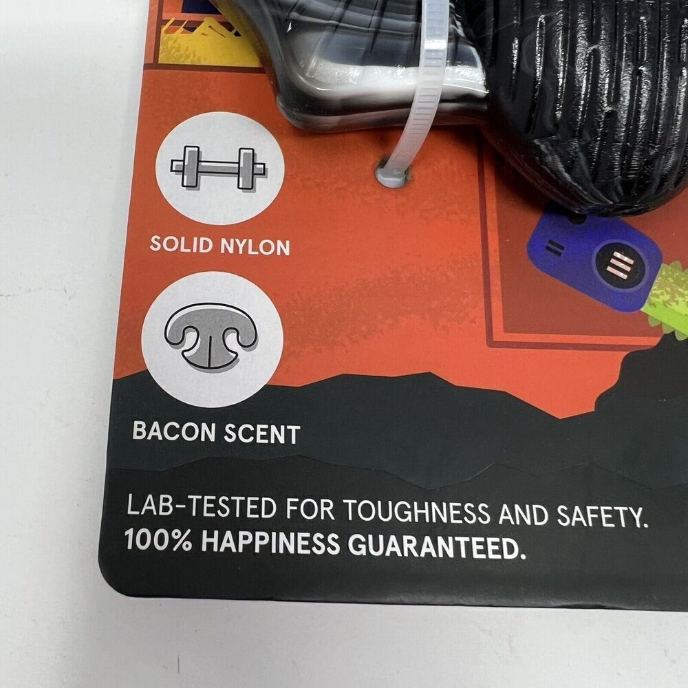 BARK SUPER CHEWER Dog BONE Bacon Flavor Dental LARGE WITH BONUS COLLAR SLIDE BOW - Picture 4 of 8